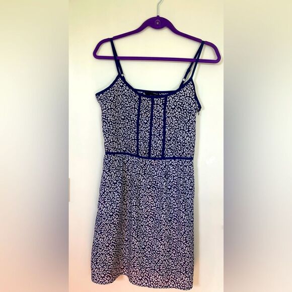 Aqua Purple White Adjustable Spaghetti Sundress Mini Dress Small - Picture 1 of 10